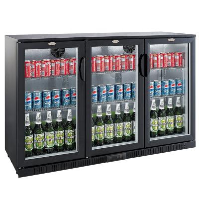 China Outdoor Single-temperature Bar Wine Cooler Black Beverage Beer Fridge Temperature Control Wine Rear Beer Fridge Coolers for sale