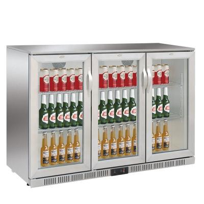 China Wholesale Single-Temperature Triple 330L Glass Doors Commercial Cooler For Beer Display Cooler Automotive Defrost Beer Bottle Cooler for sale