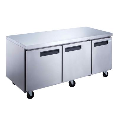 China Solid Single-Temperature 3 Door Workbench Under Counter Stainless Steel Kitchen Worktable Refrigeration Refrigeration Equipment For Restaurants for sale