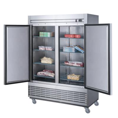 China Double-temperature Cheapest Kitchen Luxury Hotel Double-temperature Factory Price Commercial Freezers Vertical 2 Doors Fridge Freezer For Supermarket for sale