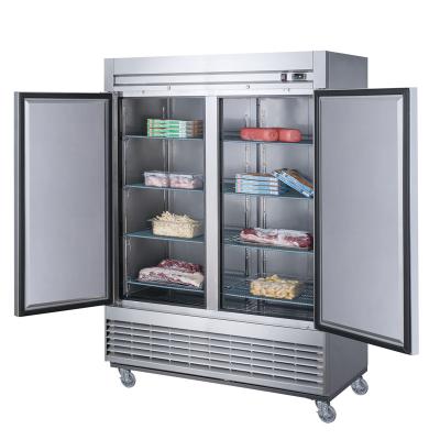 China 2022 Double-temp Commercial Restaurant Kitchen Stainless Steel Tray Refrigerator Low Temperature Freezer Display Large Vertical Space for sale