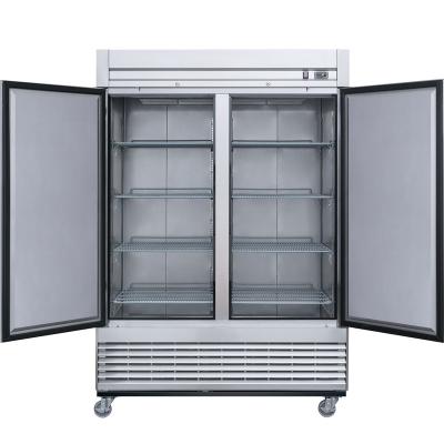 China Beer Glass Upright Freezer Double-temperature Display Freezers Door Commercial Refrigerator Cooler System For Supermarket for sale