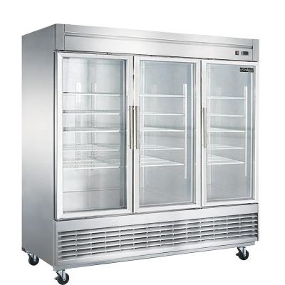 China Double-temperature factory wholesale commercial stainless steel refrigerator fridge upright refrigerator for supermarket commercial use for sale