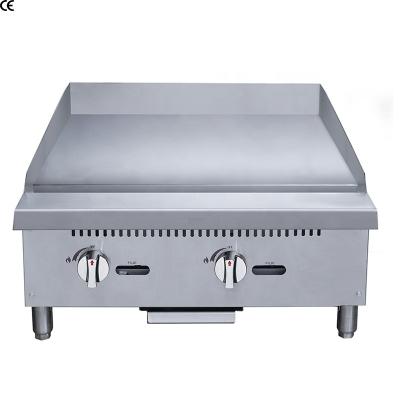 China Hot Selling USA Restaurant Hotel Equipment Flat Plate Gas Car Half-fluted Stainless Steel Mini Griddle Grill BBQ Grill/Table Top for sale