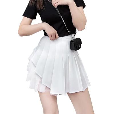 China Viable Hot Sale Women's Casual Mini Skirts Skater Tennis School High-Waisted Plain Pleated A Line Short Skirt for sale