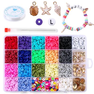 China Popular Polymer Clay New 24 grids 15 grids 6MMsoft clay color boho soft clay accessories set jewerly round diy accessory for sale