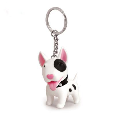 China Cute Environmental Friendly Silicone 3d Animal Plastic Pendant Cute Dog Personality Key Chain Cartoon Key Chain for sale