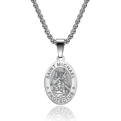 China Environmentally Friendly Stainless Steel Catholic Simple Religious Individuality Necklace Retro Religious Necklace for sale