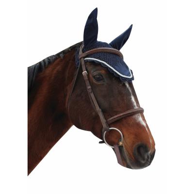 China Protective Fashion Woven Horse Hat With Anti Fly Protector Mesh Anti-Mosquito Mask Horse Head Leather Cover Decoration For Horse for sale