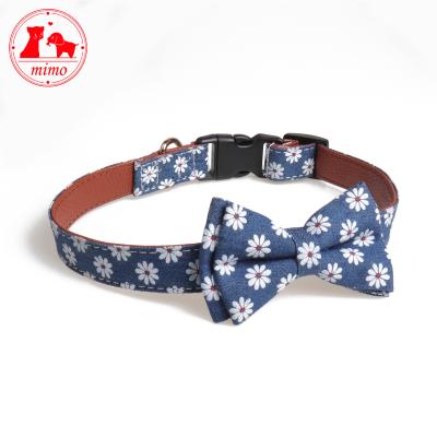 China Viable Dog Collar With Bow Tie Decorations Mine Bull Custom Cute Pet Collar For Dog for sale