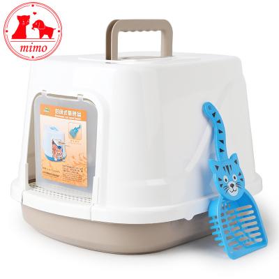 China Large Hooded Corner Viable Cat Litter Box Pan Tray with Scoop and Door Cat Litter Tray Toilet Box for sale