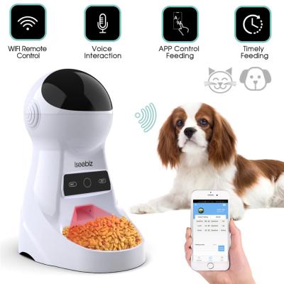 China Sustainable 3L Automatic Pet Feeder With Voice Disc Pet Food Bowl For Small Medium Dog Cat LCD Screen Feeders Robot for sale