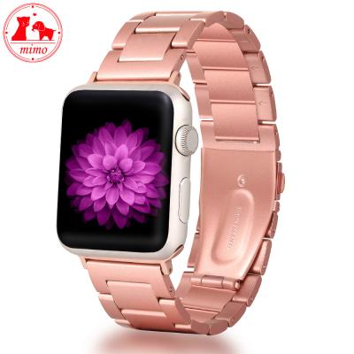 China Beautify Stainless Steel Strap Metal Watch Band IWatch Rose Pink Apple Watch Band For Apple Watch for sale