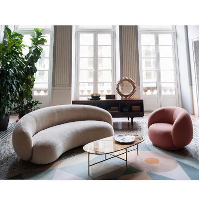 Cina Hot Selling Luxury Corner Sofa Living Room Velvet Fabric Sofa Curved Living Room Sofa Set Custom Furniture in vendita