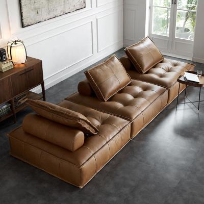 Cina (Size) Modern Luxury Adjustable Sofa Piece Furniture 3 Seater Leather Sectional Sofa European Style House Living in vendita