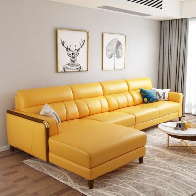 Cina (Other)Wholesale Adjustable L Shape Sofa Set Modern Leather Furniture Living Room Sets Leather Couch Sectionals in vendita