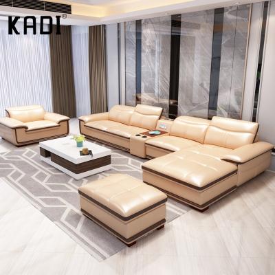 China (Other)Adjustable Classic Modern Design L Shape Leather Sofa Color Customized Living Room Furniture Sofa Set Chinese Furniture Factory for sale