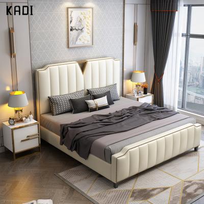 China 2021 Newest Style Bedroom Furniture Modern Light Luxury Set Storage Solid Wood Bed For Home for sale