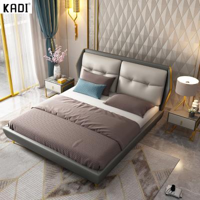 China 2020 Modern Latest Style Luxury Bed Set Under Bed With Storage And Drawers Double Bed With Bedside Table for sale