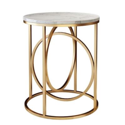 China (Other)Adjustable hot sale in Foshan round gold table metal table top side marble coffee tables living room en venta