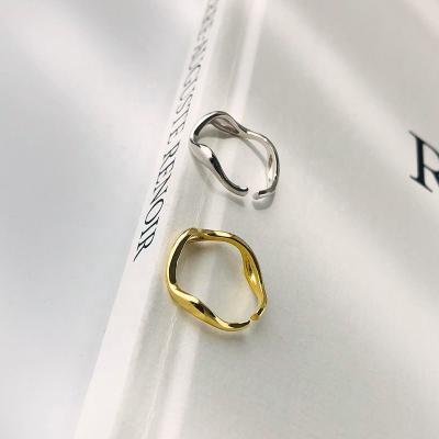 China Casual/Sporty Wavy Infatuation Ring Irregular Ring Bague Mariage Anillos Plata Esterlina Ola De Parejas Boda de Shanwu for sale