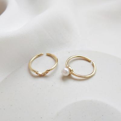 China Single Pearl Casual/Sporty Ring Anillos De Mujer De Moda Stackable Ring For Women by Shanwu S925 Sterling Silver Gold Crystal Infinity for sale