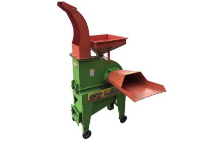 China Capacity 500kg/h small animal feed grass straw chaff cutter machine with two feeder for sale