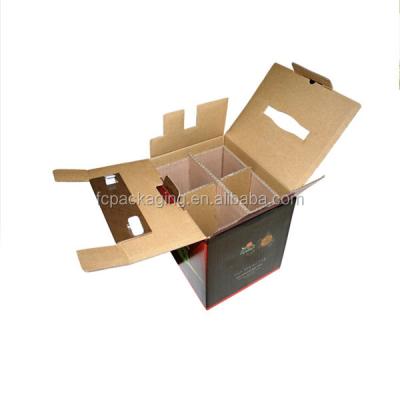 China Customized Size Recyclable 4 Pack Design Corrugated Cardboard Wine Gift Box for sale