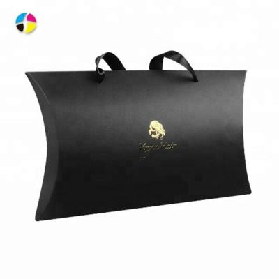 China Recyclable Virgin Hair Extension Box Cardboard Packaging Boxes Custom Logo Pillow Box For Hair Extension Packaging for sale