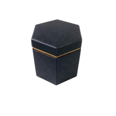 China Custom Wholesale Luxury Recyclable Black Cardboard Boxes Packaging Box Hexagon Box Cardboard For Jewelry Packaging for sale