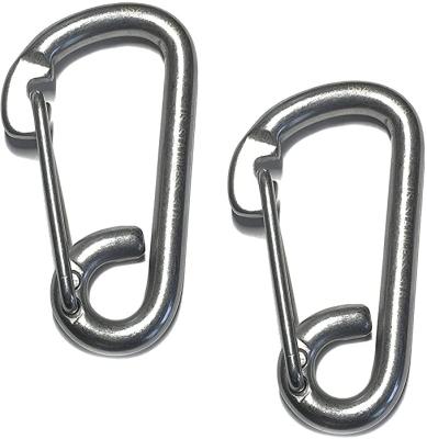 China Wear Resistance Marine Grade 316 Stainless Steel Safety Carabiner D Shape Snap Buckle Hook Carabiner for sale