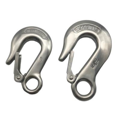 China Heavy Duty Factory Wear Resistant Crane Hook 304 Stainless Steel 316 Eye Hook Hook With Latch for sale