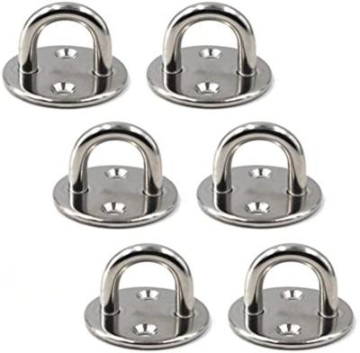 China Heavy Duty Hardware Marine Deck Ceiling Hooks Round Eye Plate 304 Stainless Steel 316 Eye Plate for sale