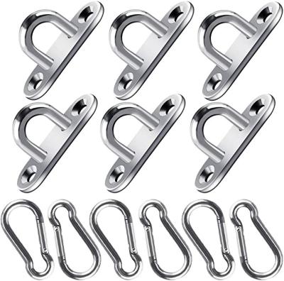 China Industry Hanging Hammock Uncelling Hook Stainless Steel Eye Pad Plate Swing Swivel Hooks for sale