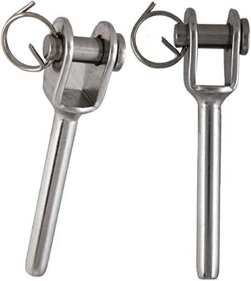 China Wire Rope Fitting 304 316 Stainless Steel Fork Hand Swage Jaw Swage Stud End Terminal for sale