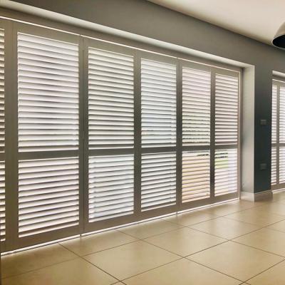 China Easy Clean Natural Planting Blinds Real Wood Shutters Window Wood Shutters for sale