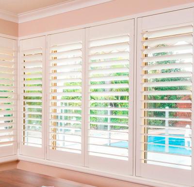 China Easy Clean Custom Size Adjustable PVC Window Shutter Vinyl Plantation Shutters for sale