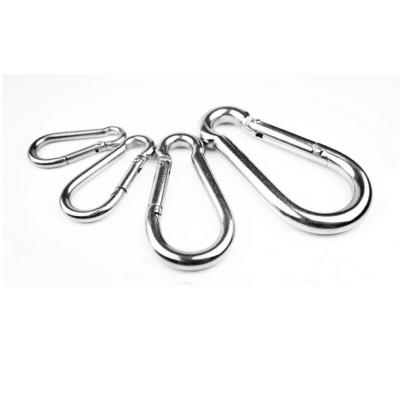 China Retail industry stainless steel 304 316 8cm 8mm karabiner snap link carabiner hook oval for sale