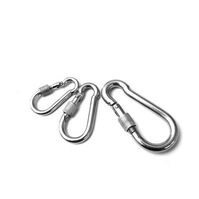 China Heavy industry stainless steel self lock karabiner snap link carabiner hook with nut for sale