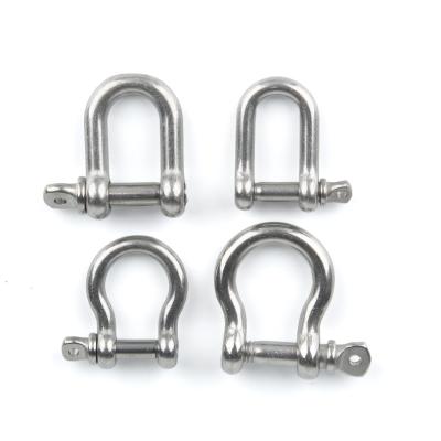 China Heavy Industry Heavy Industry Stainless Steel Material 304 316 Shackle Pin Bow D Rigging Fit Heavy Duty Lifting Shackle for sale