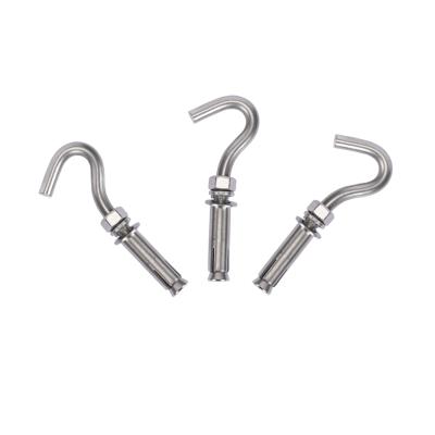 China Heavy Industry Stainless Steel Cup 304 316 Drop Ceiling Hook Wall Anchor Screw Expansion Open Hook for sale