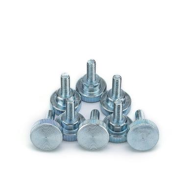 China Thumb Step Shoulder Knurled Screw Bolt Large Flat Knurled Head Flat Head Screw for sale