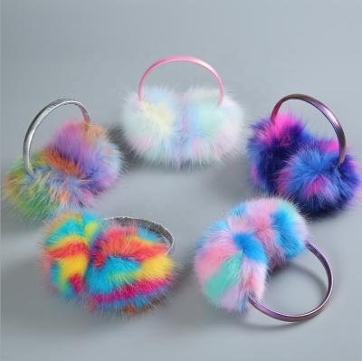 China Fashion Foldable Colorful Plush Ear Bag Cover Earmuffs For Men And Women In Winter for sale