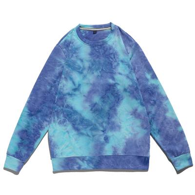 China Anti-pilling Hot Selling Tie-Dye Organic Long Sleeve Loose Custom Logo Cotton Hoodie Fashion Unisex Hooded Sweatshirt for sale