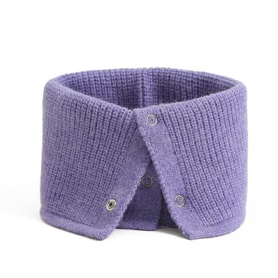 China New warm soft comfortable autumn and winter knitted woolen thickened button warm faux collar neck protector soft winter scarf for sale