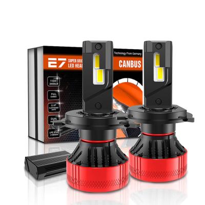 China gxp 110w 24000lm E7 Head Light Full Canbus 60000K H4 Chip Motorcycle Light Fog Lamp Car Led Headlight Bulbs for sale