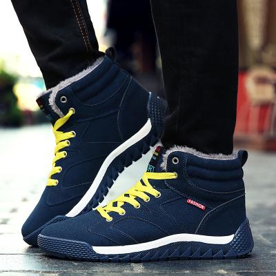 China Wholesale Winter Korean Style Fashionable Rubber Plus Velvet Warm Men's Sports Casual Shoes Snow Boots Men for sale