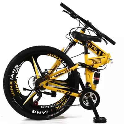 China 26 Inch Steel Foldable Full Suspension Moutain Bike Mountainbike Supplier Folding Mountain Bike /high quality Sepeda Gunung Lipat Mt for sale