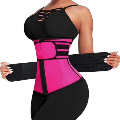 China New Custom Logo Antibacterial Private Label Women Waist Corset Support Slimming Body Shaper Belt Neoprene Double Waist Trainer Back for sale