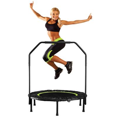 China High Strength Home Indoor Gym Trampoline Small Fitness Trampoline 40 Inch Adult Children Foldable With Armrests Gym Special Spring Trampoline for sale